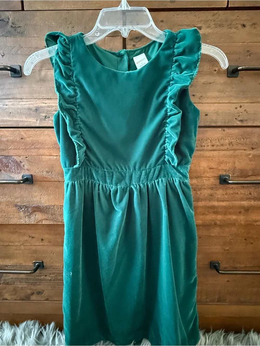 Gymboree Emerald Green Velvet Ruffle Dress